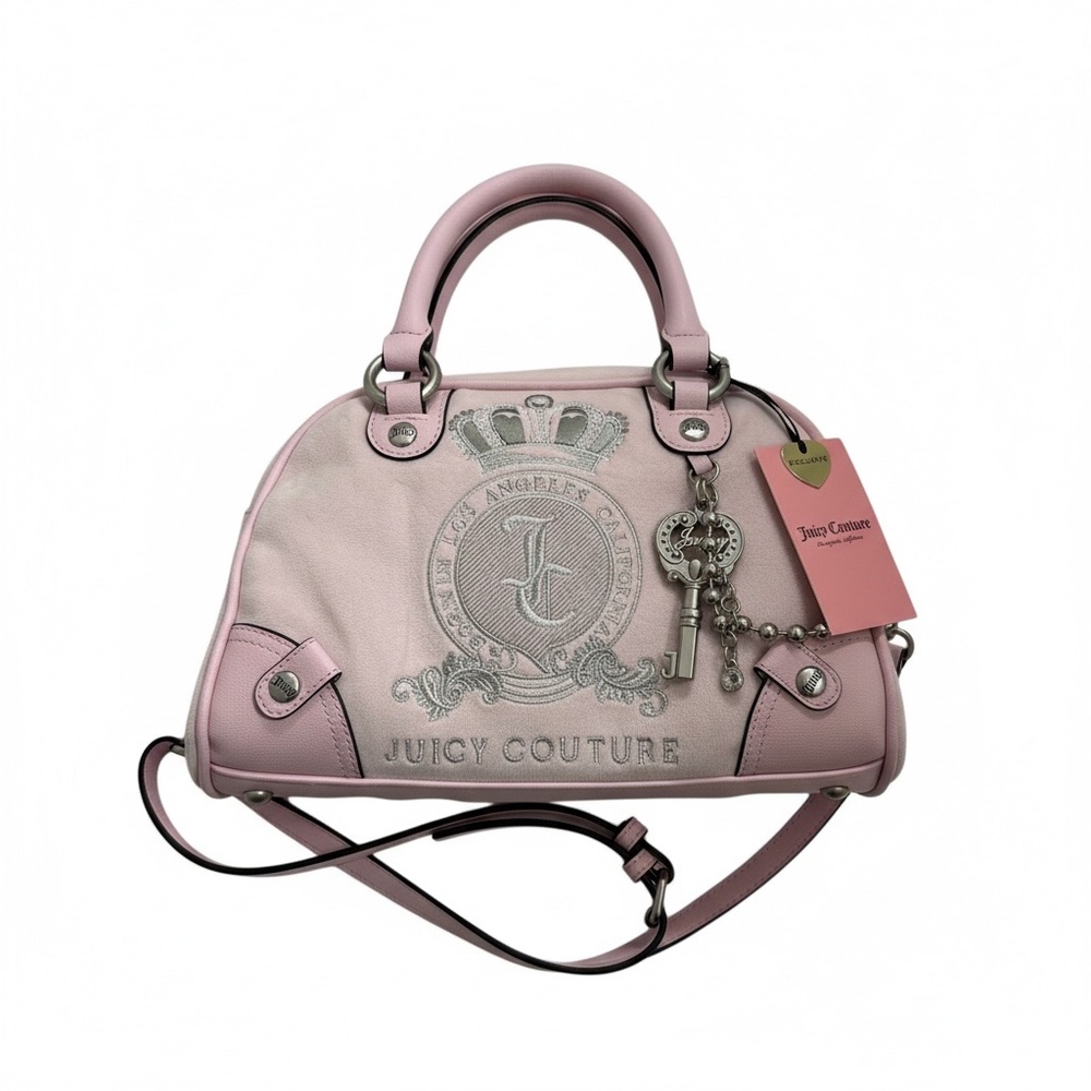 Juicy Couture Light Pink Satchel with Silver Accents /  bowler bag - Picture 2 of 2